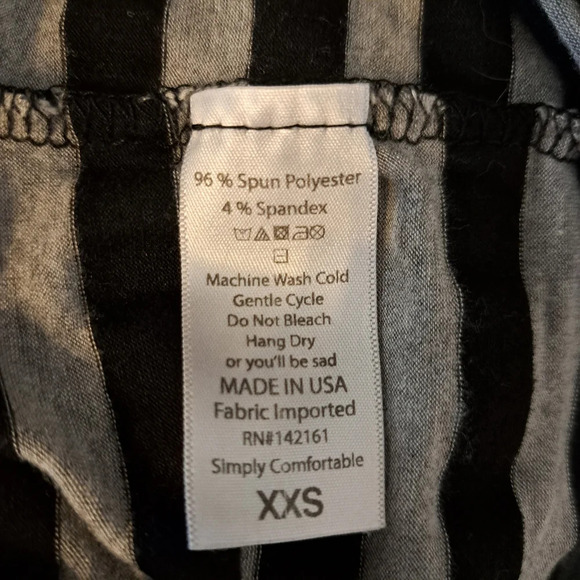 LuLaRoe Small Julia Gray Stripes Ribbed Short Sleeve Dress Size XXS - Picture 4 of 4